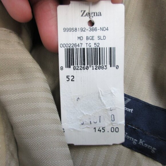 Zegna Sports Men's Chino Pants 36 x 34 Beige Cotton Rayon Office Business 552 - Picture 7 of 16